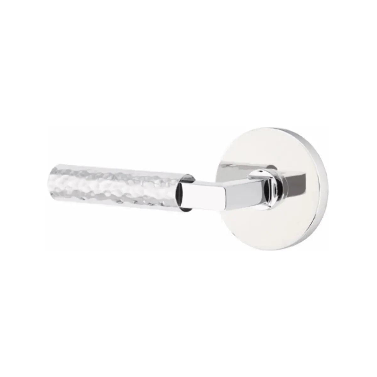 Emtek Select L-Square Hammered Lever with Disk Rosette 