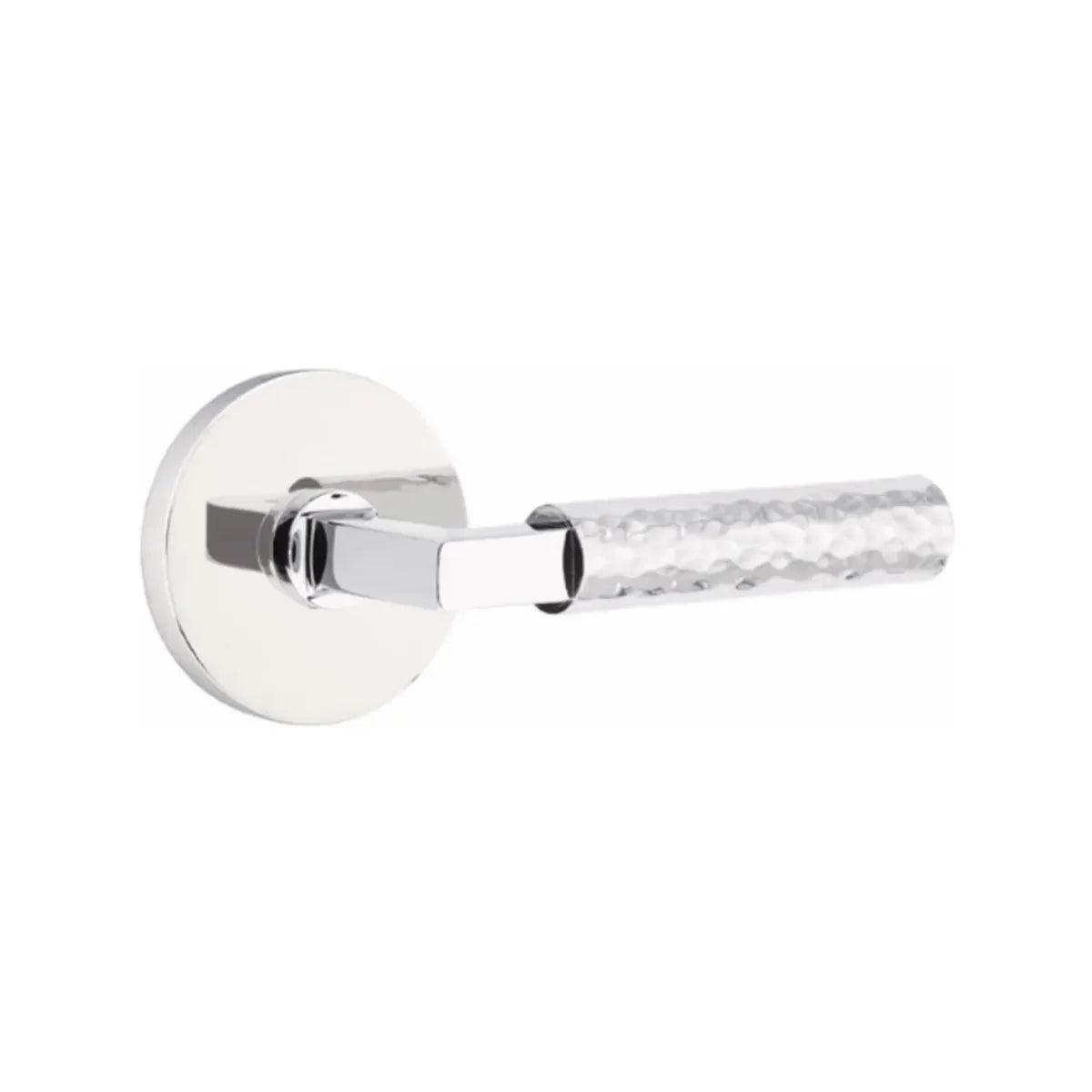 Emtek Select L-Square Hammered Lever with Disk Rosette 