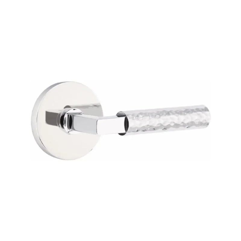 Emtek Select L-Square Hammered Lever with Disk Rosette in finish