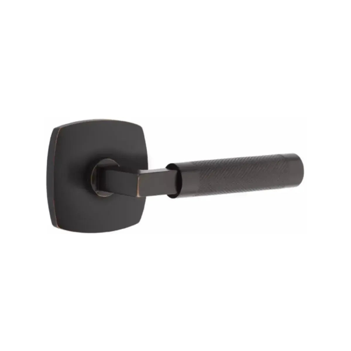 EmtekEmtek Select L-Square Knurled Lever with Urban Modern Rosette in 