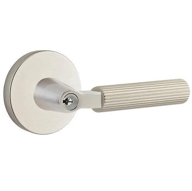 Emtek Select L-Square Straight Knurled Lever with Disk Rosette Satin Nickel