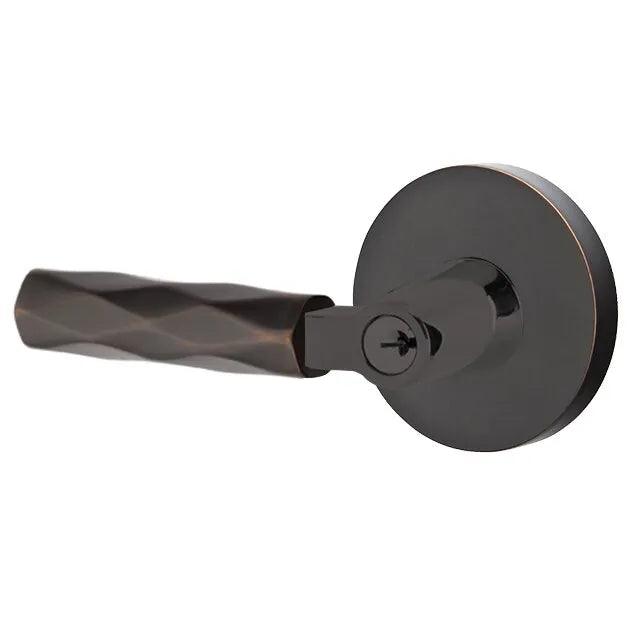 Emtek Select L-Square Tribeca Lever with Disk Rosette in Oil Rubbed Bronze finish