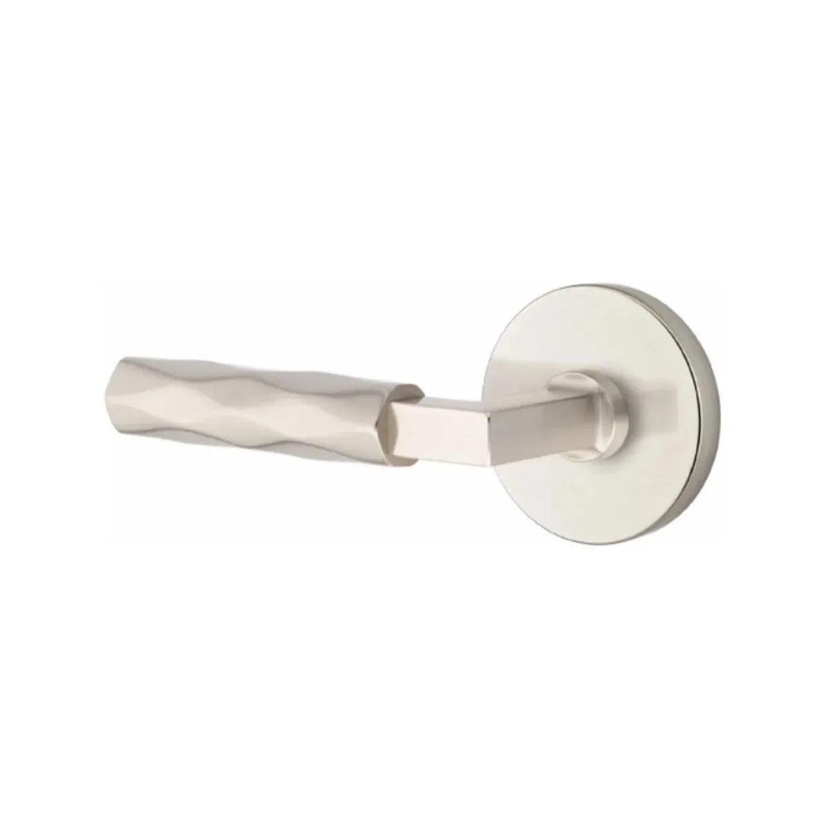 Emtek Select L-Square Tribeca Lever with Disk Rosette in Satin Nickel finish