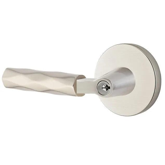Emtek Select L-Square Tribeca Lever with Disk Rosette in Satin Nickel finish