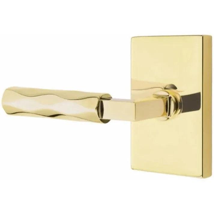 Emtek Select L-Square Tribeca Lever with Modern Rectangular Rosette 