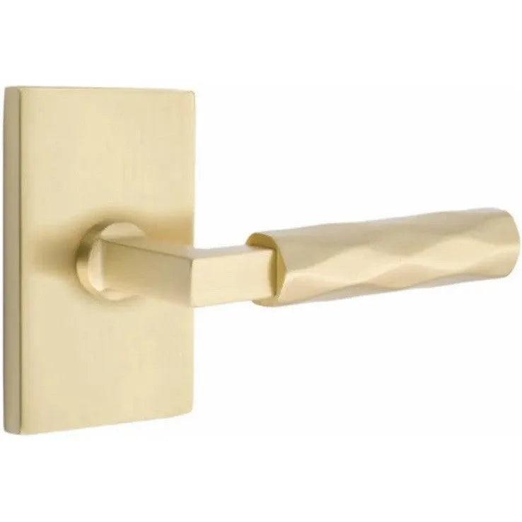 Emtek Select L-Square Tribeca Lever with Modern Rectangular Rosette 