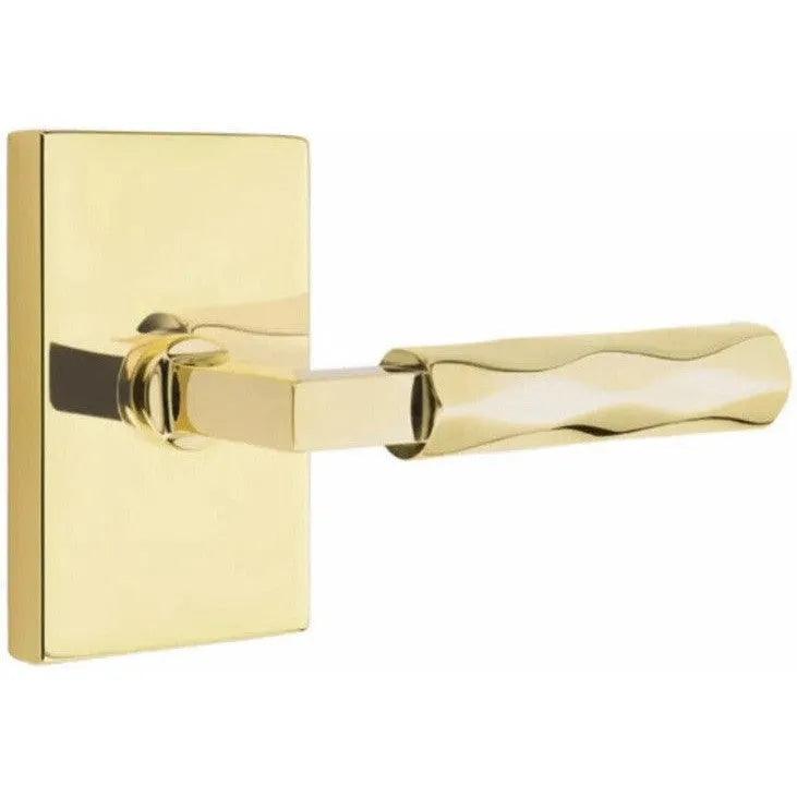 Emtek Select L-Square Tribeca Lever with Modern Rectangular Rosette 