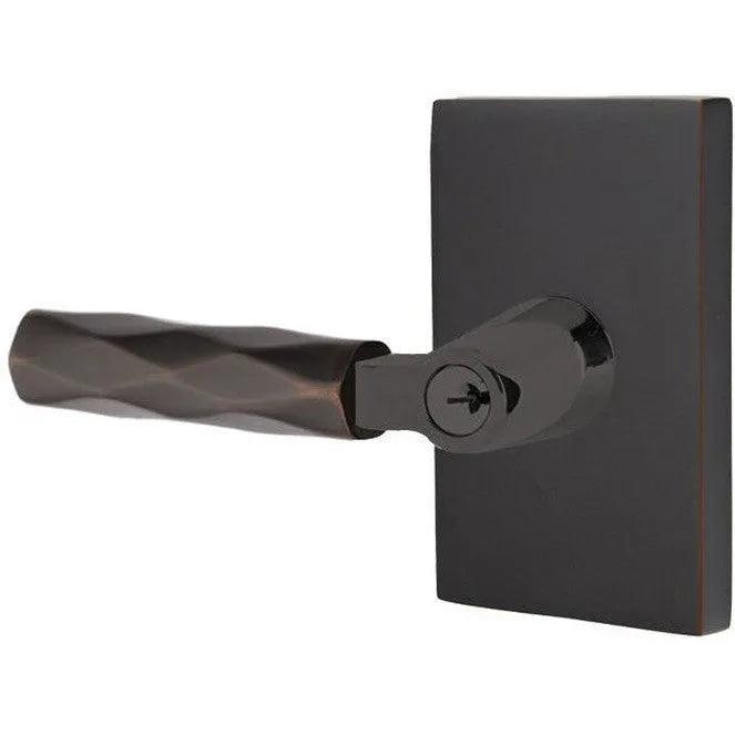 Emtek Select L-Square Tribeca Lever with Modern Rectangular Rosette 