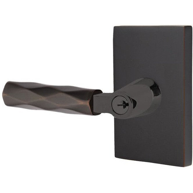 Emtek Select L-Square Tribeca Lever with Modern Rectangular Rosette in finish