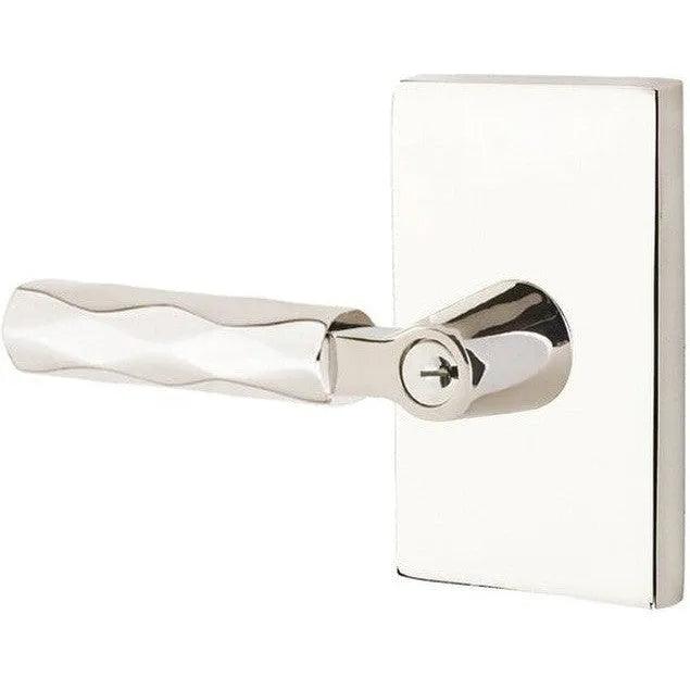 Emtek Select L-Square Tribeca Lever with Modern Rectangular Rosette 