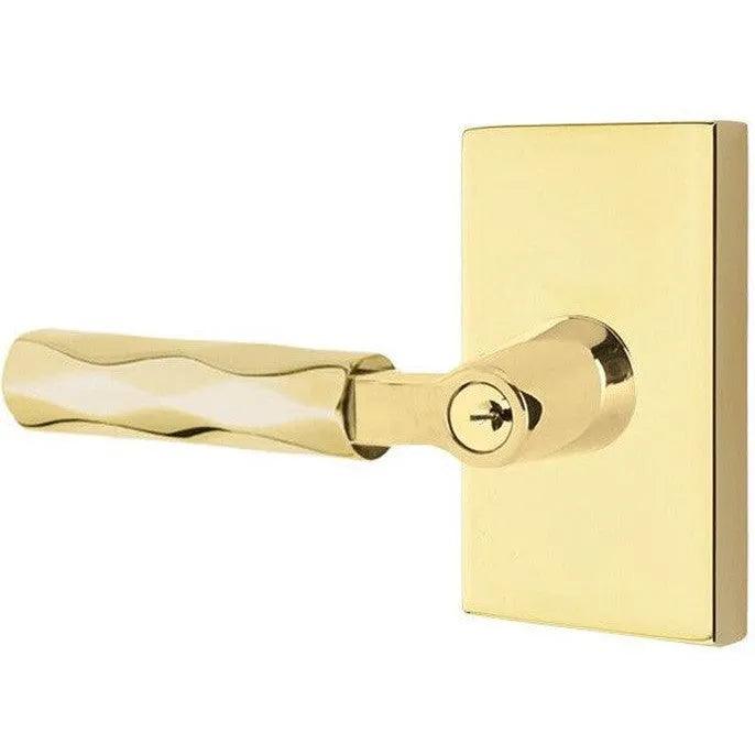 Emtek Select L-Square Tribeca Lever with Modern Rectangular Rosette 