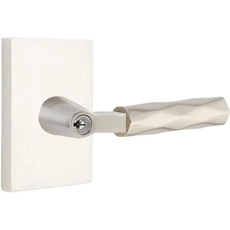 Emtek Select L-Square Tribeca Lever with Modern Rectangular Rosette 