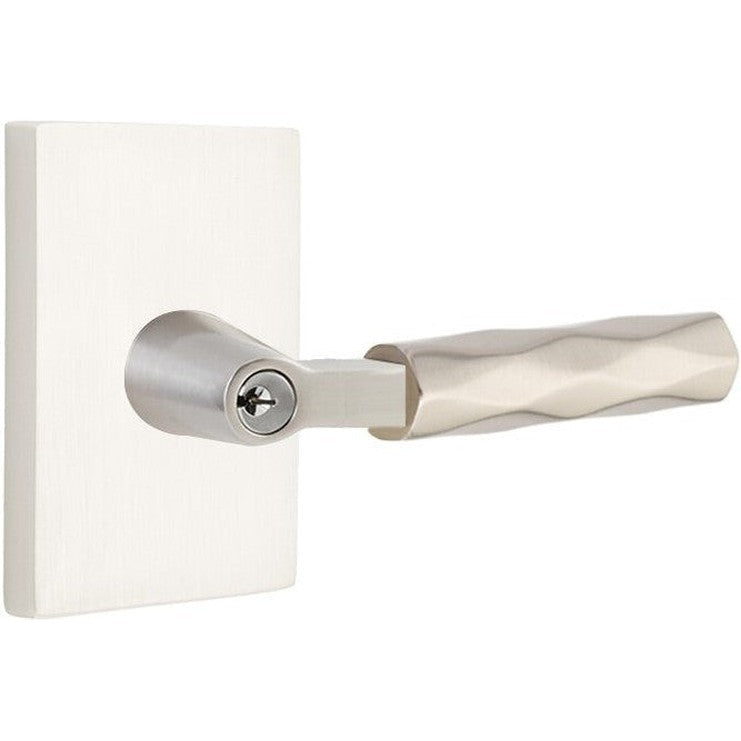 Emtek Select L-Square Tribeca Lever with Modern Rectangular Rosette in finish