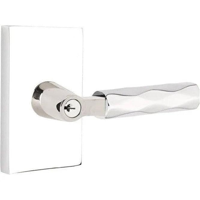 Emtek Select L-Square Tribeca Lever with Modern Rectangular Rosette 