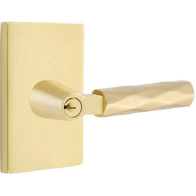 Emtek Select L-Square Tribeca Lever with Modern Rectangular Rosette 