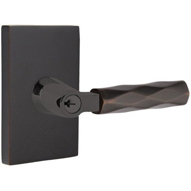 Emtek Select L-Square Tribeca Lever with Modern Rectangular Rosette in finish