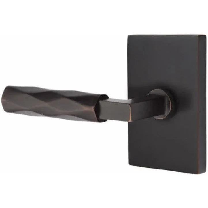 Emtek Select L-Square Tribeca Lever with Modern Rectangular Rosette Oil Rubbed Bronze