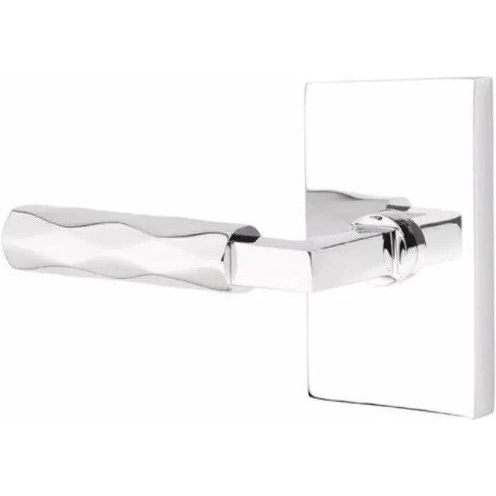 Emtek Select L-Square Tribeca Lever with Modern Rectangular Rosette Polished Chrome