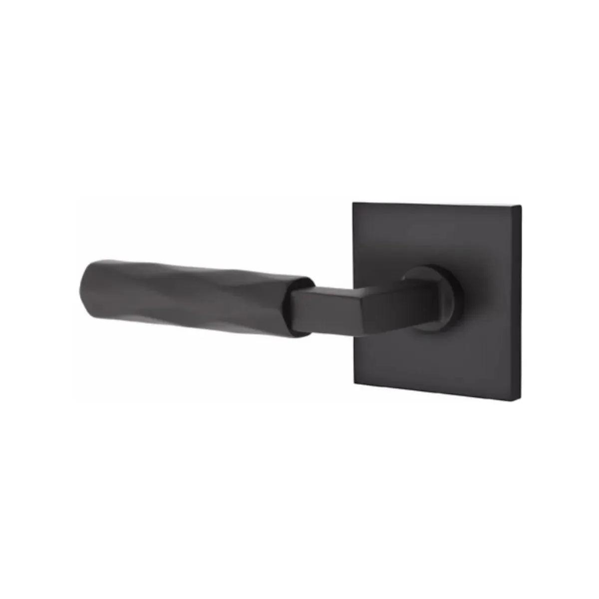 Emtek Select L-Square Tribeca Lever with Square Rosette Flat Black