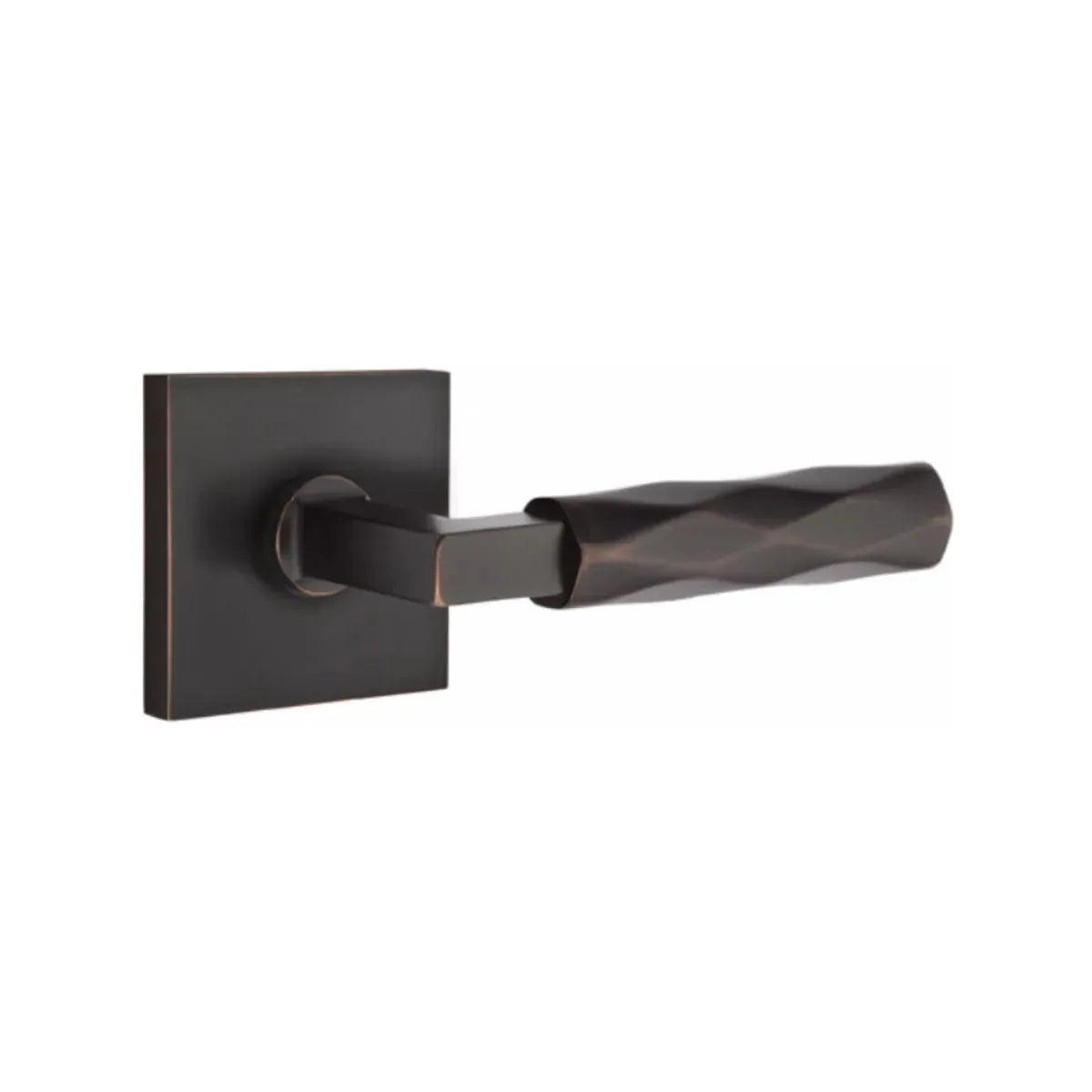 Emtek Select L-Square Tribeca Lever with Square Rosette Oil Rubbed Bronze