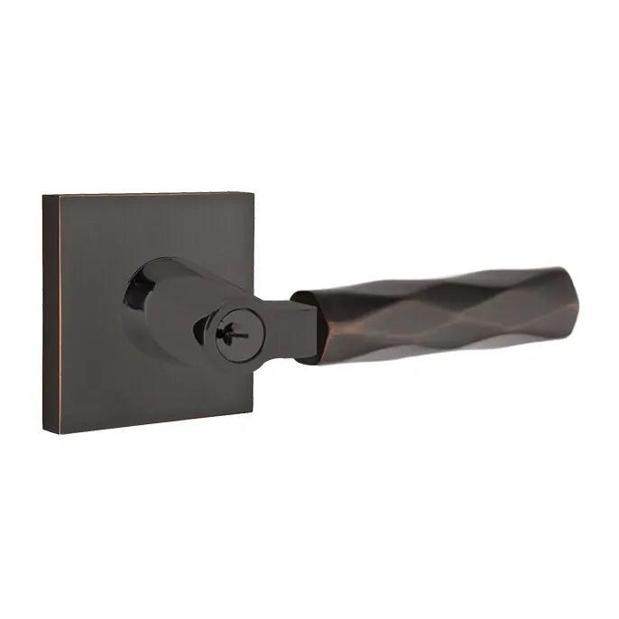 Emtek Select L-Square Tribeca Lever with Square Rosette Oil Rubbed Bronze
