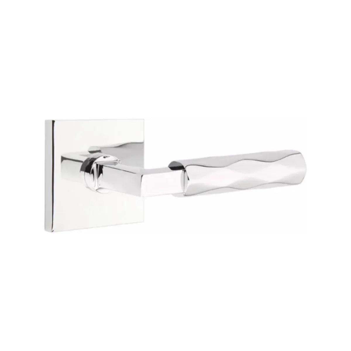 Emtek Select L-Square Tribeca Lever with Square Rosette Polished Chrome