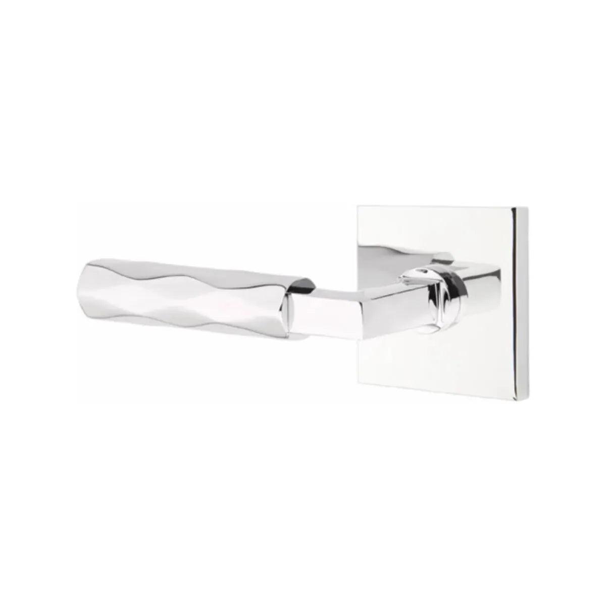 Emtek Select L-Square Tribeca Lever with Square Rosette Polished Chrome