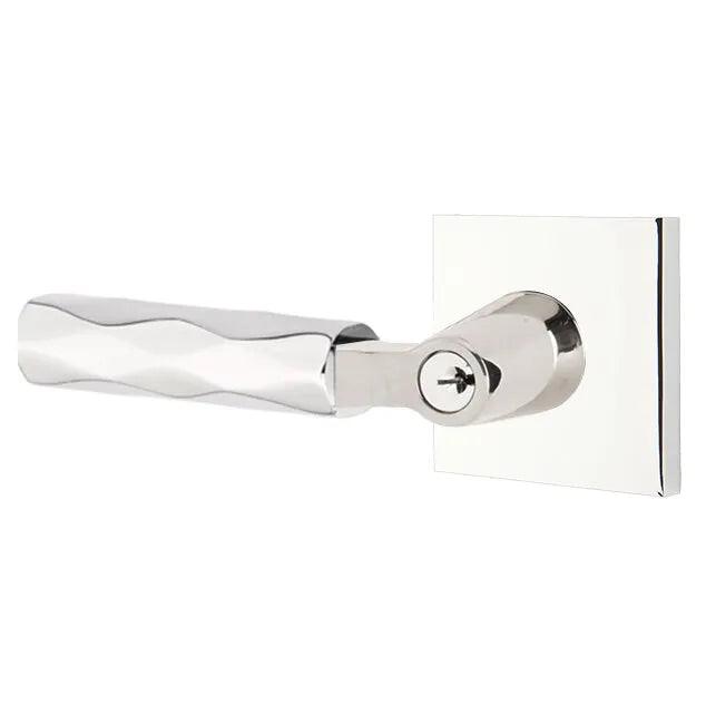 Emtek Select L-Square Tribeca Lever with Square Rosette Polished Chrome