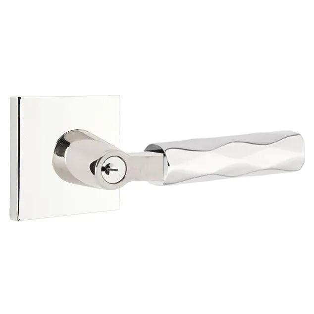 Emtek Select L-Square Tribeca Lever with Square Rosette Polished Chrome