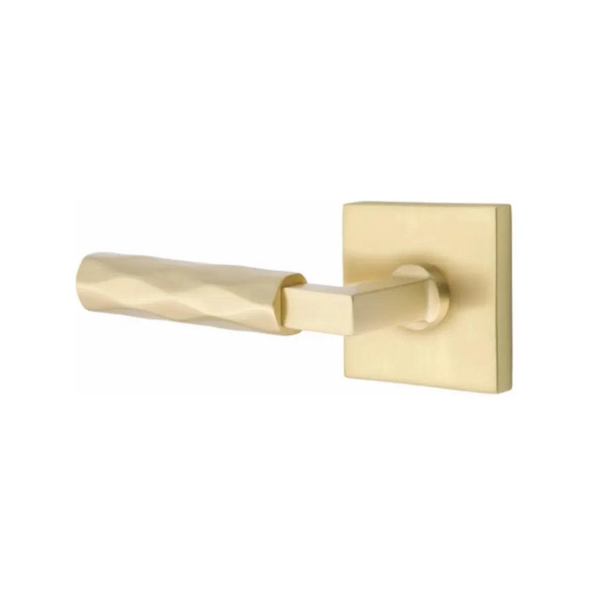 Emtek Select L-Square Tribeca Lever with Square Rosette Satin Brass