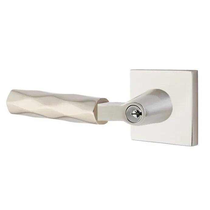 Emtek Select L-Square Tribeca Lever with Square Rosette Satin Nickel