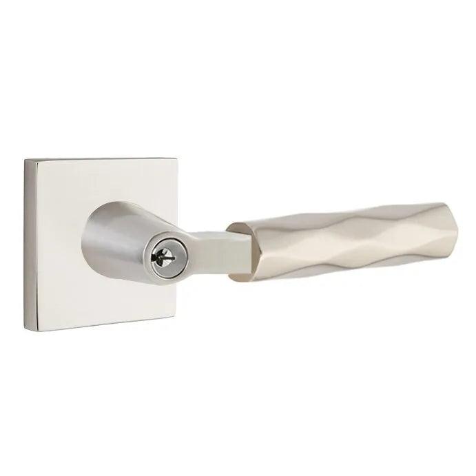 Emtek Select L-Square Tribeca Lever with Square Rosette Satin Nickel