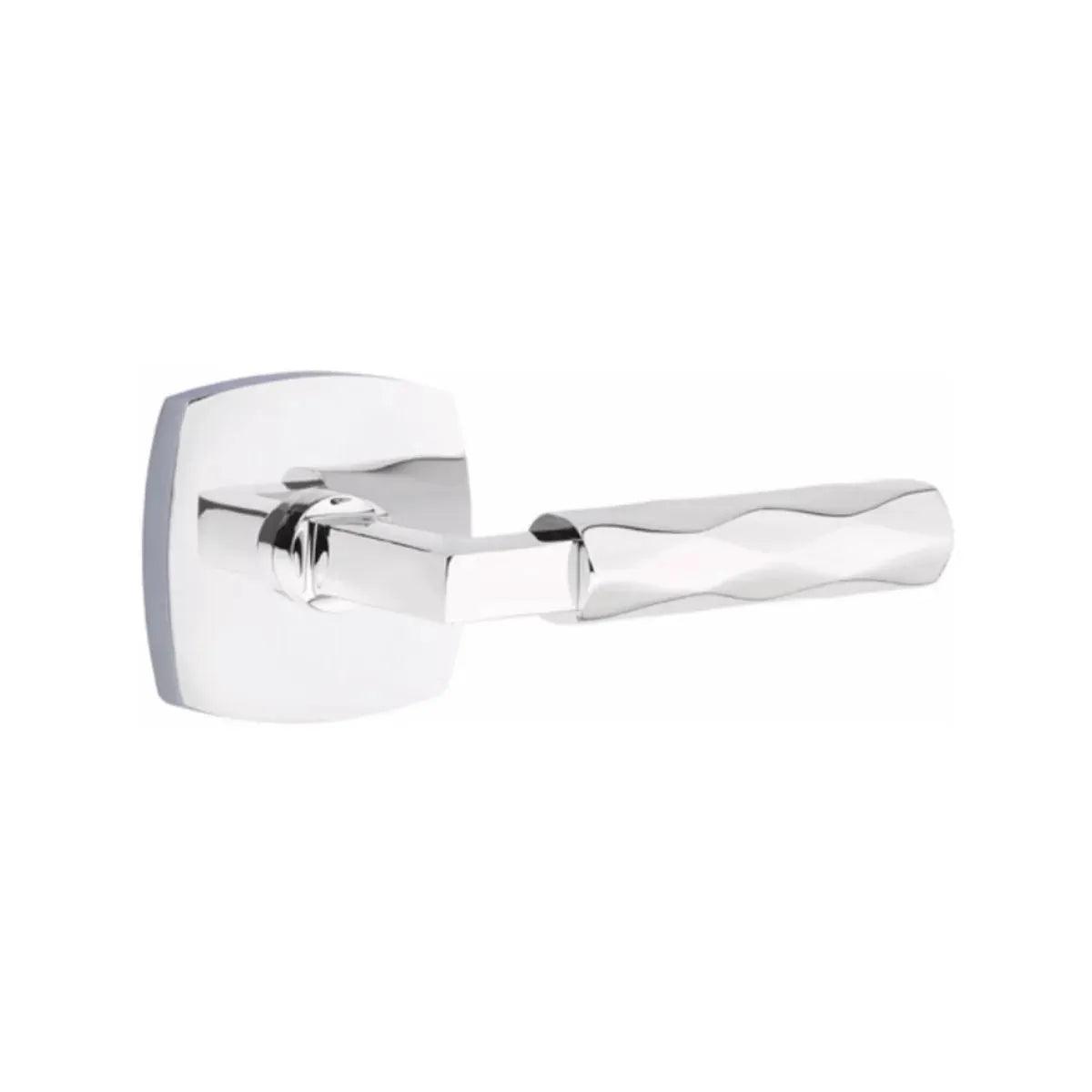 Emtek Select L-Square Tribeca Lever with Urban Modern Rosette Polished Chrome