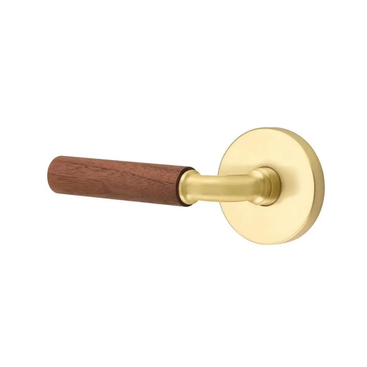 Emtek Select R-Bar Dark Walnut Lever with Disk Rosette 