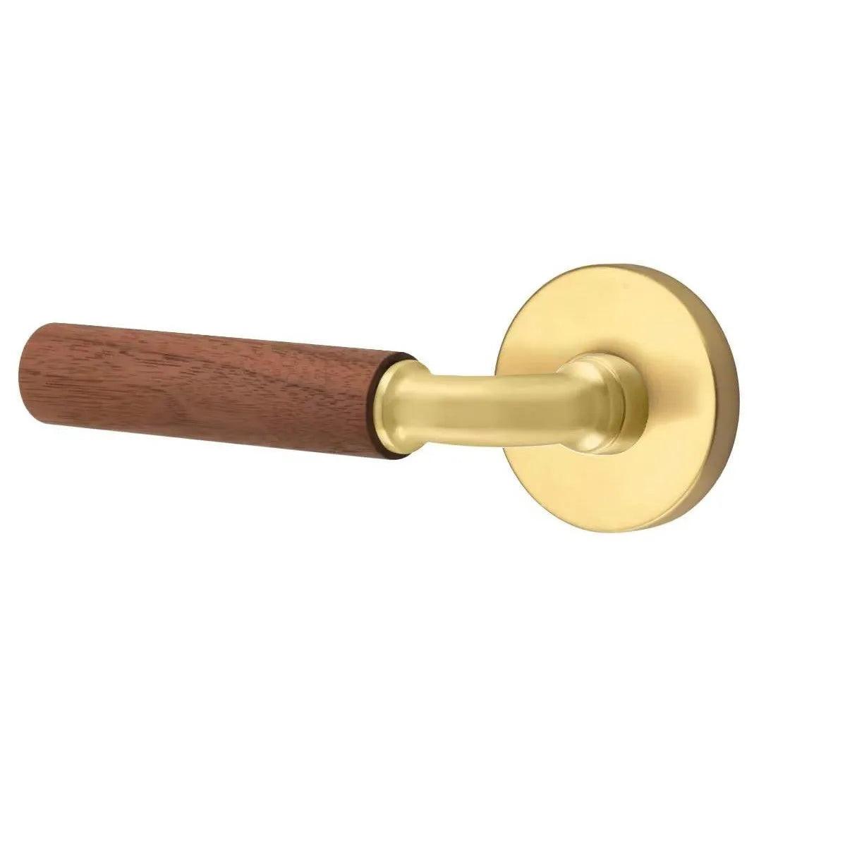 Emtek Select R-Bar Dark Walnut Lever with Disk Rosette 