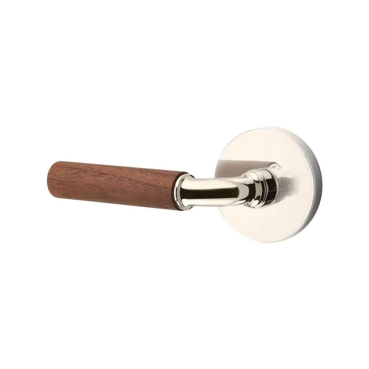 Emtek Select R-Bar Dark Walnut Lever with Disk Rosette 