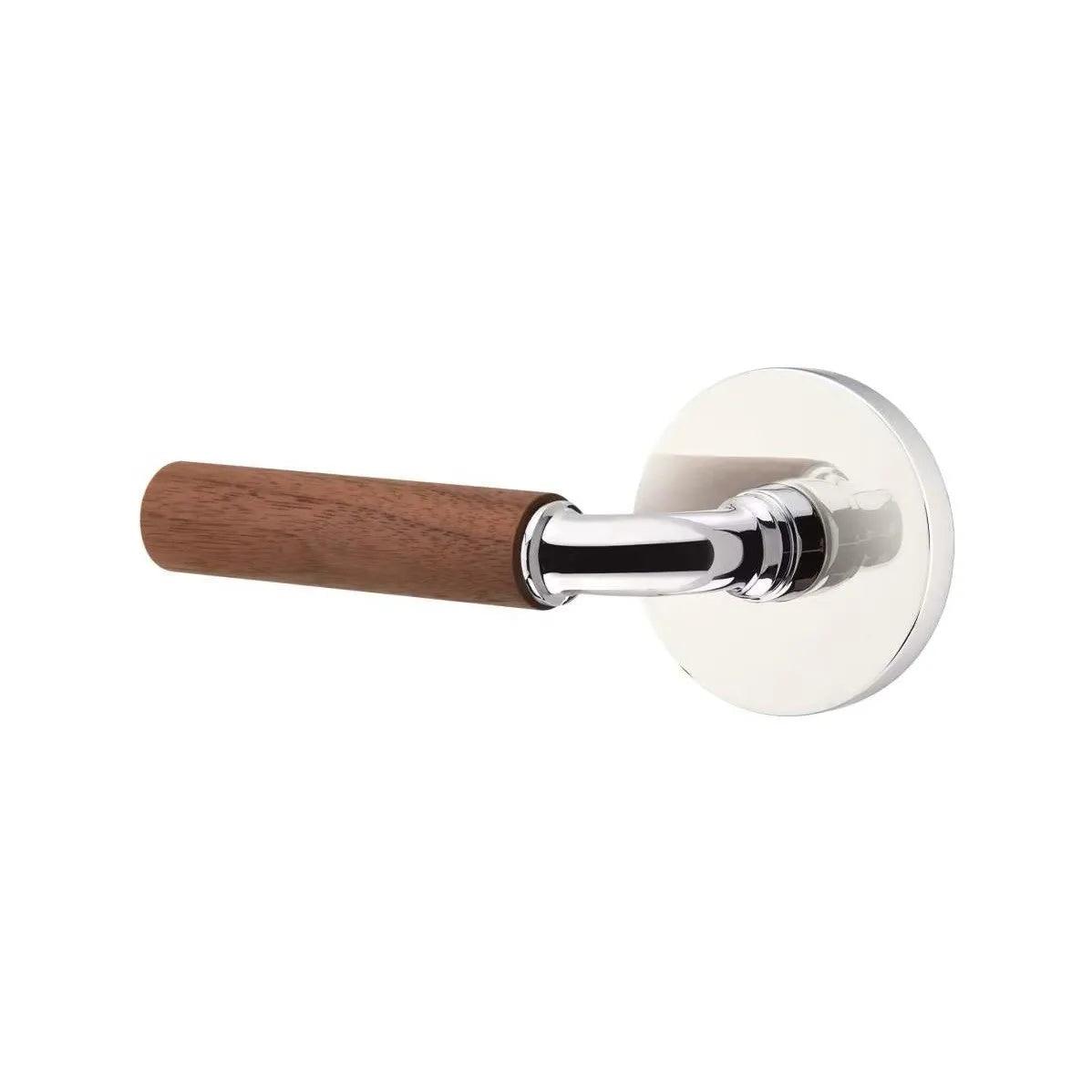 Emtek Select R-Bar Dark Walnut Lever with Disk Rosette 