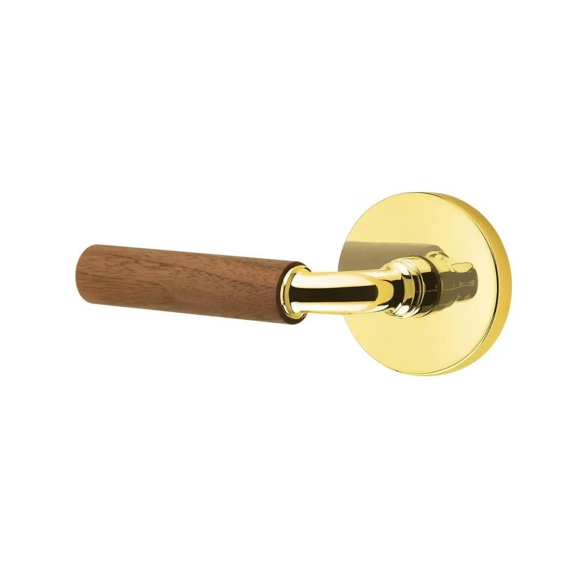 Emtek Select R-Bar Dark Walnut Lever with Disk Rosette 
