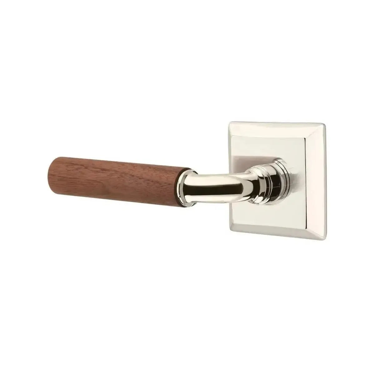 Emtek Select R-Bar Dark Walnut Lever with Quincy Rosette in finish