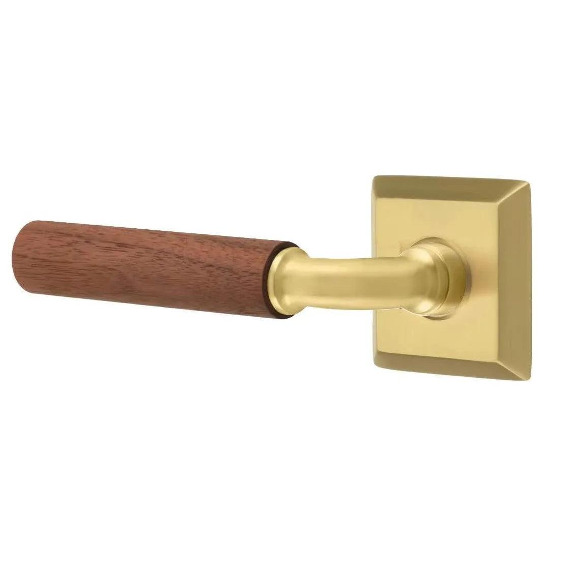 Emtek Select R-Bar Dark Walnut Lever with Quincy Rosette French Antique