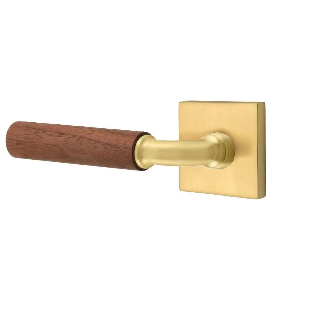 Emtek Select R-Bar Dark Walnut Lever with Square Rosette 