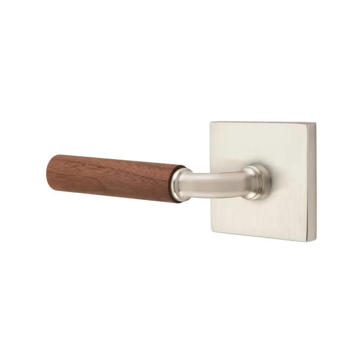 Emtek Select R-Bar Dark Walnut Lever with Square Rosette 