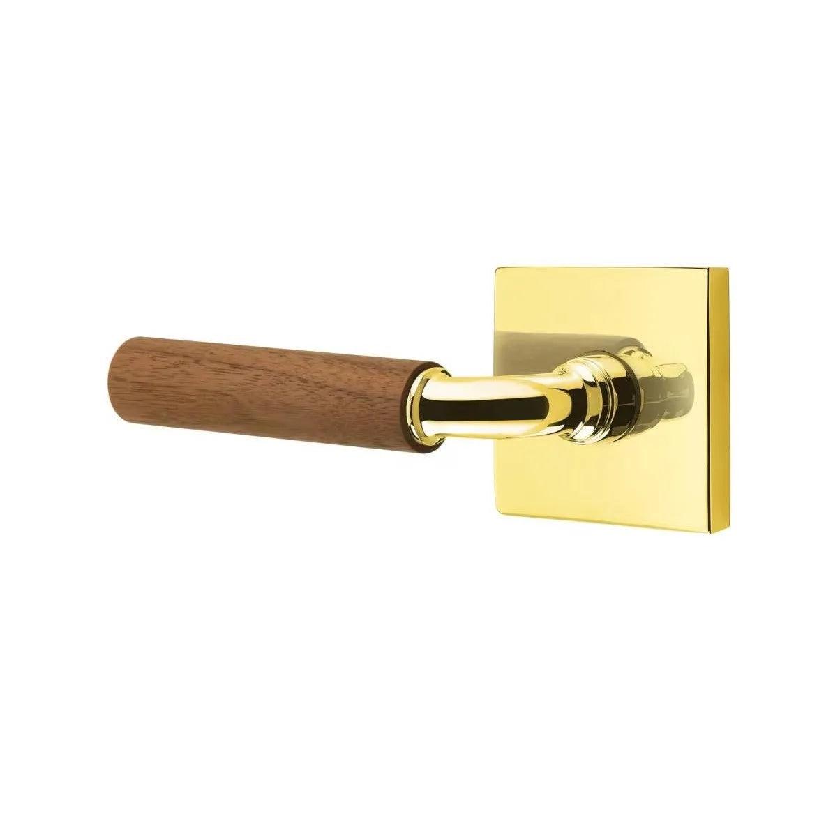 Emtek Select R-Bar Dark Walnut Lever with Square Rosette 