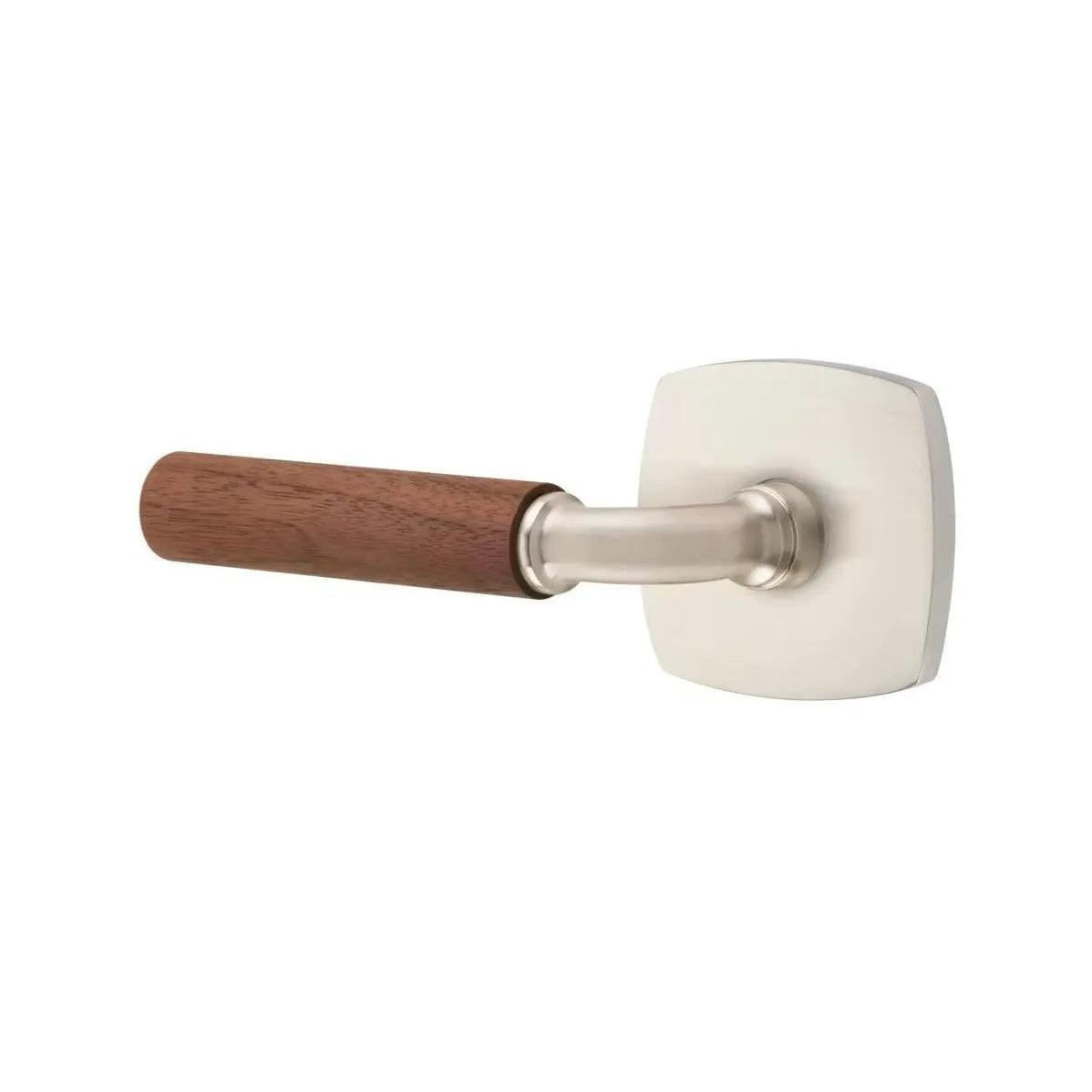Emtek Select R-Bar Dark Walnut Lever with Urban Modern Rosette 