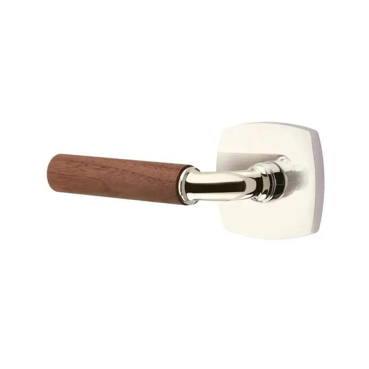Emtek Select R-Bar Dark Walnut Lever with Urban Modern Rosette in finish