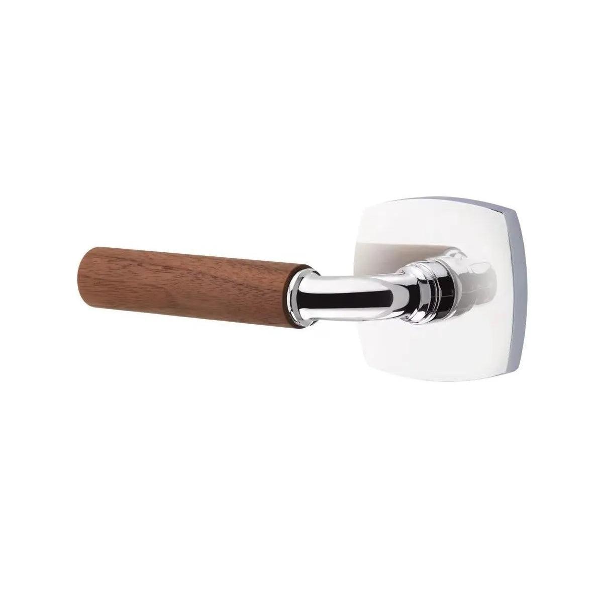 Emtek Select R-Bar Dark Walnut Lever with Urban Modern Rosette 
