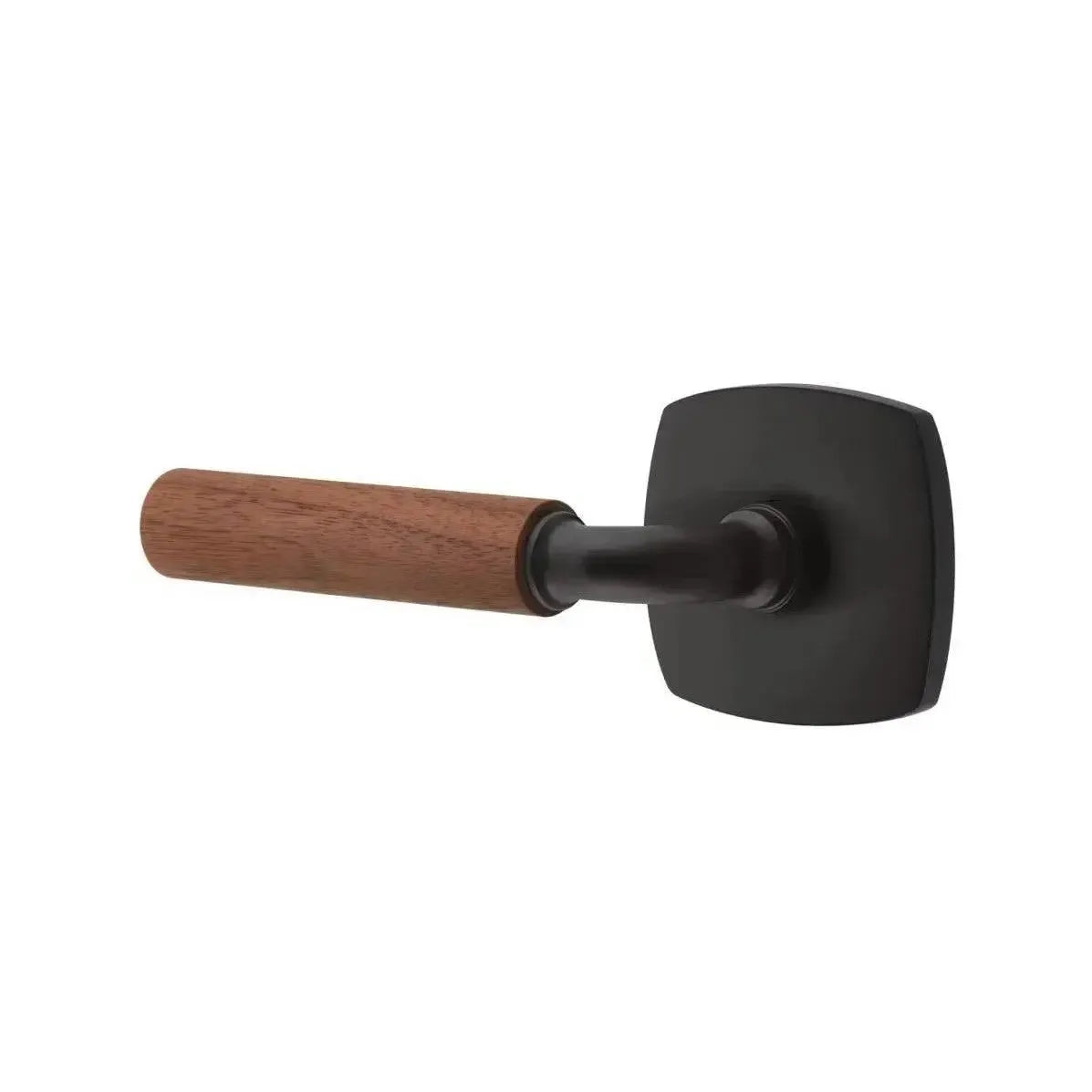 Emtek Select R-Bar Dark Walnut Lever with Urban Modern Rosette in finish