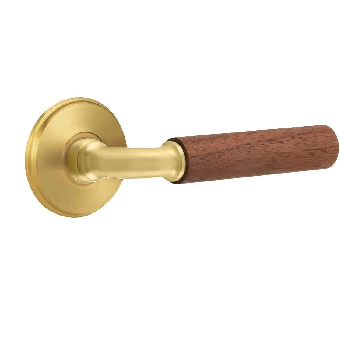 Emtek Select R-Bar Dark Walnut Lever with Watford Rosette French Antique