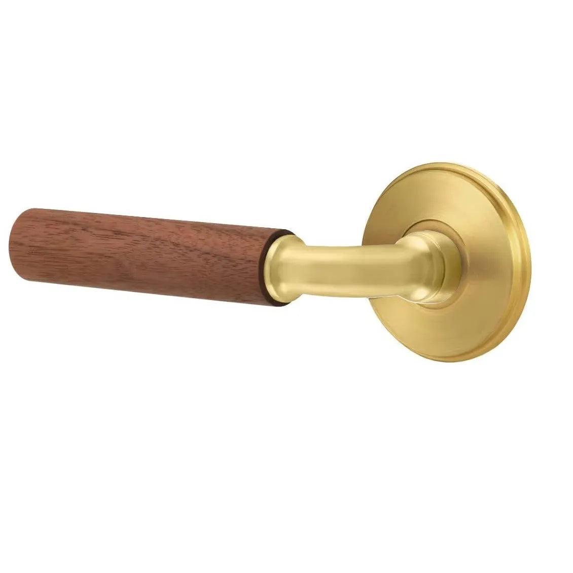Emtek Select R-Bar Dark Walnut Lever with Watford Rosette French Antique