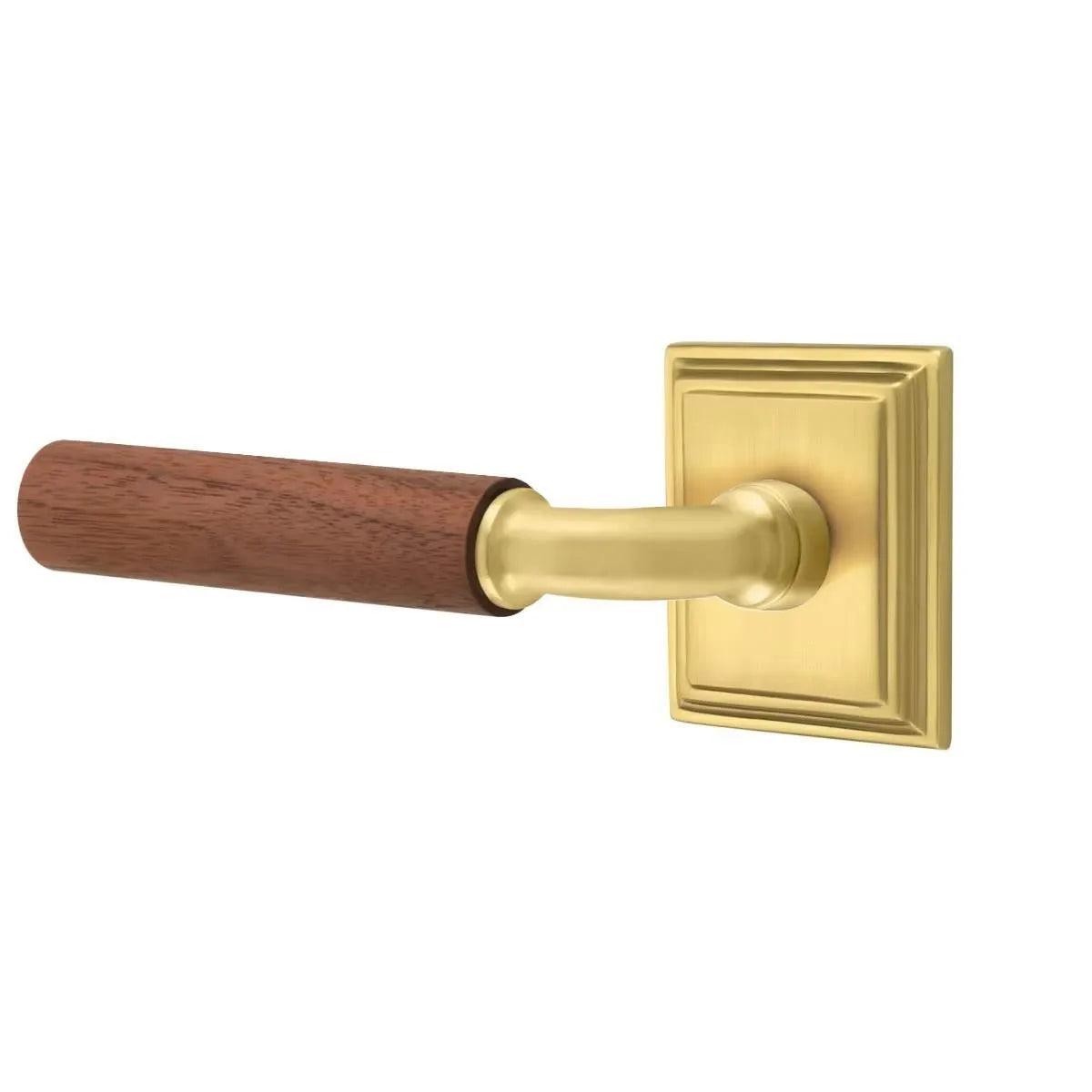 Emtek Select R-Bar Dark Walnut Lever with Wilshire Rosette 